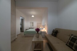 Irini apartments, from the main entrance, view to the bedroom